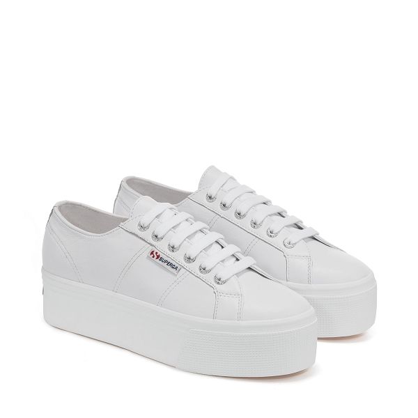 Superga 2790 Nappa Grey Platform Sneakers - Women's Sneakers USA | US5351837